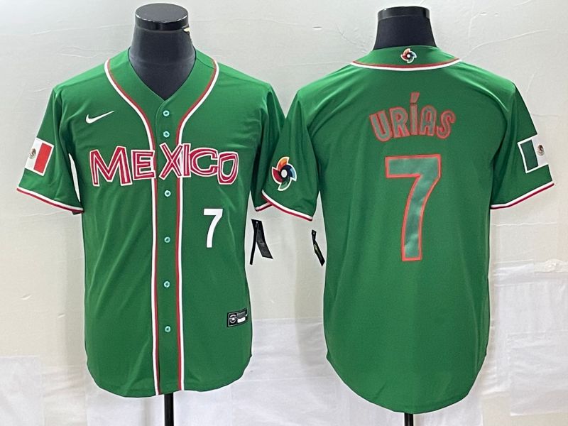 Men 2023 World Cub Mexico #7 Urias Green green Nike MLB Jersey8
